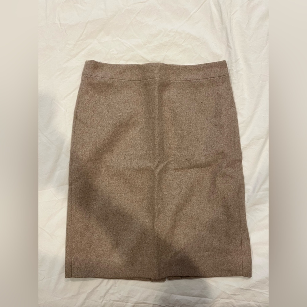 JCrew camel wool pencil skirt size 2
